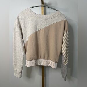 Victoria's Secret Colorblock Sweatshirt - Gray and Tan